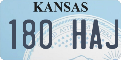 KS license plate 180HAJ