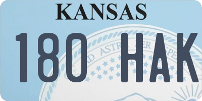 KS license plate 180HAK