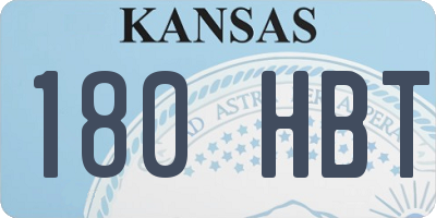 KS license plate 180HBT