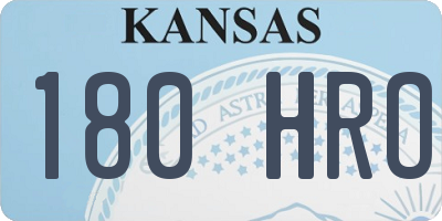 KS license plate 180HRO