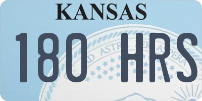 KS license plate 180HRS