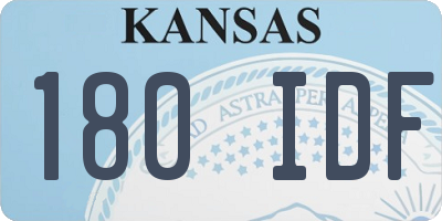 KS license plate 180IDF