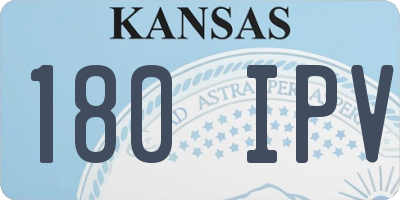 KS license plate 180IPV