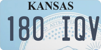 KS license plate 180IQV