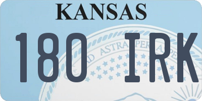 KS license plate 180IRK