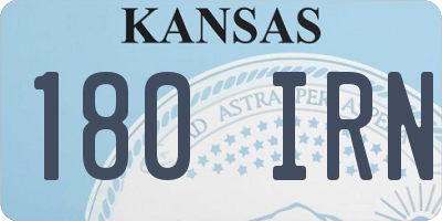 KS license plate 180IRN