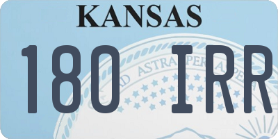 KS license plate 180IRR