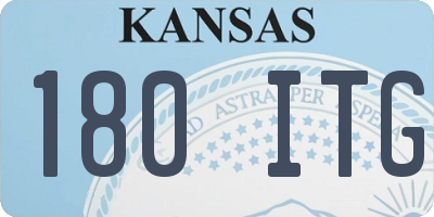 KS license plate 180ITG