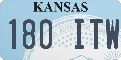 KS license plate 180ITW