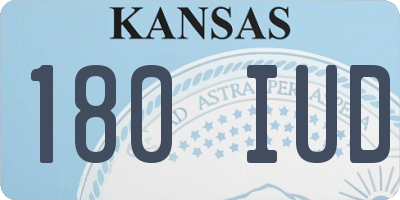 KS license plate 180IUD