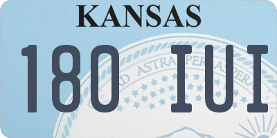 KS license plate 180IUI