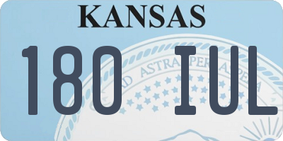 KS license plate 180IUL