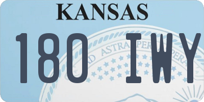 KS license plate 180IWY