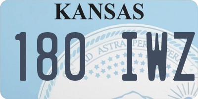 KS license plate 180IWZ