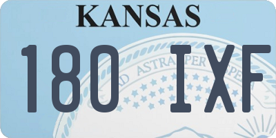 KS license plate 180IXF