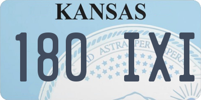 KS license plate 180IXI