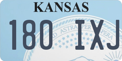 KS license plate 180IXJ