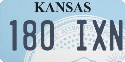 KS license plate 180IXN
