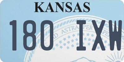 KS license plate 180IXW