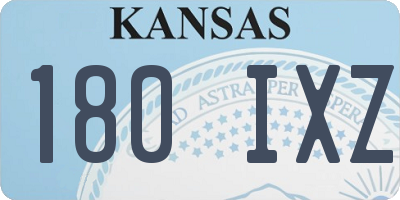 KS license plate 180IXZ