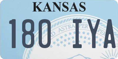 KS license plate 180IYA