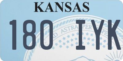 KS license plate 180IYK