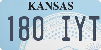 KS license plate 180IYT