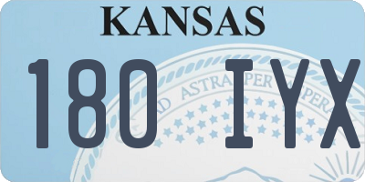 KS license plate 180IYX