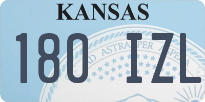 KS license plate 180IZL