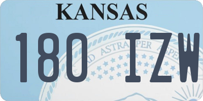 KS license plate 180IZW