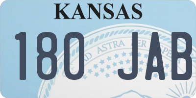 KS license plate 180JAB