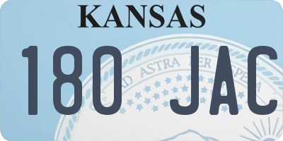 KS license plate 180JAC