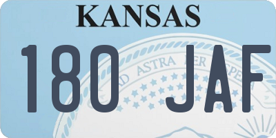 KS license plate 180JAF