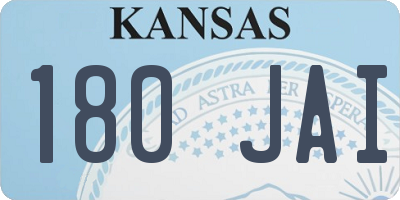 KS license plate 180JAI