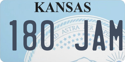KS license plate 180JAM