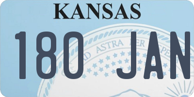 KS license plate 180JAN