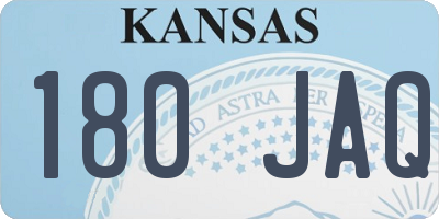 KS license plate 180JAQ