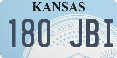 KS license plate 180JBI