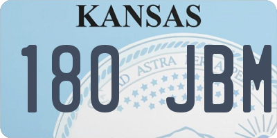 KS license plate 180JBM