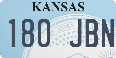 KS license plate 180JBN
