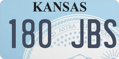 KS license plate 180JBS