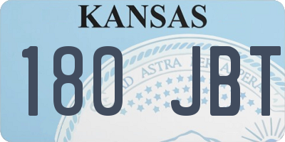 KS license plate 180JBT