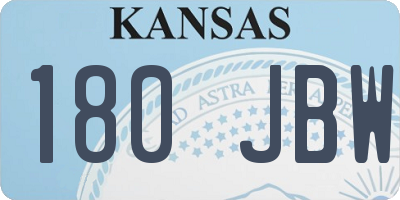 KS license plate 180JBW