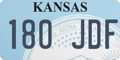 KS license plate 180JDF