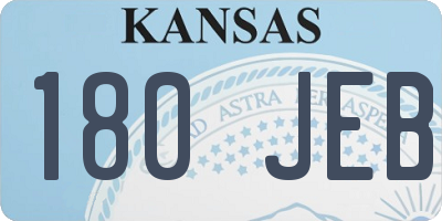 KS license plate 180JEB