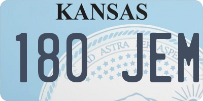 KS license plate 180JEM