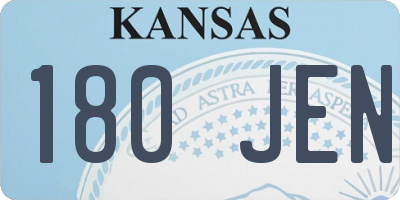 KS license plate 180JEN