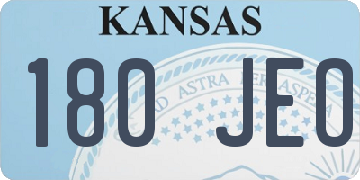 KS license plate 180JEO