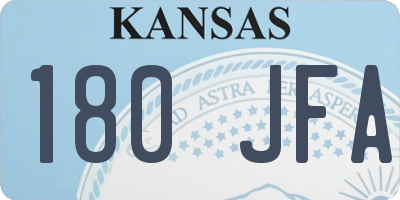 KS license plate 180JFA