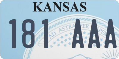 KS license plate 181AAA